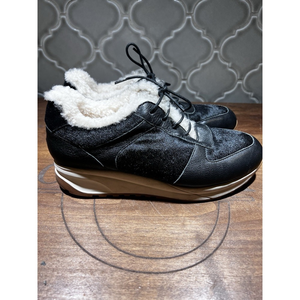 Australian Luxe Collective Sneakers Shoes Size 9 Black Pony Skin Shearling Black